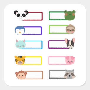 PEGATINAS DE ETIQUETAS DE NOMBRE ANIMAL CUIDADO