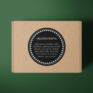 Pegatinas de etiquetas de productos de ingrediente
