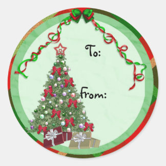 Pegatinas de etiquetas de regalo de árbol de Navid