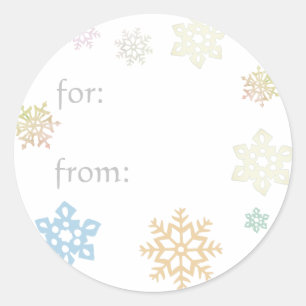 Pegatinas de Etiquetas de Regalo de Copos de Nieve