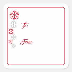 Pegatinas de etiquetas de regalo de copos de nieve