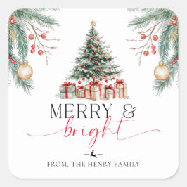 Pegatinas de etiquetas de Regalo de Feliz y Brilla