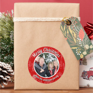 Pegatinas de etiquetas de regalo de fotografía par