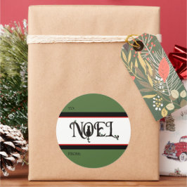 Pegatinas de etiquetas de regalo de gato de Noel