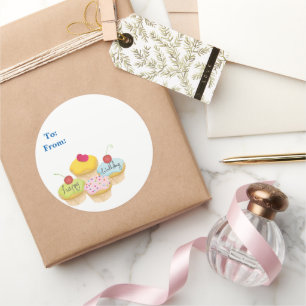 Pegatinas de etiquetas de regalo de pasteles de cu