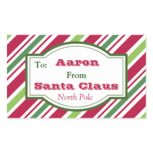 Pegatinas de etiquetas de regalo de Santa Candy pe