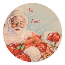 Pegatinas de etiquetas de regalo de Santas Sleigh 