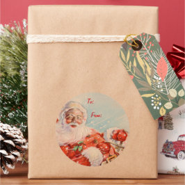 Pegatinas de etiquetas de regalo de Santas Sleigh 