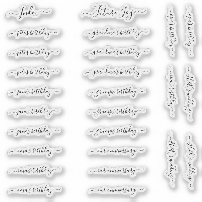 Pegatinas de eventos BuJo personalizado - Med - tr (Anverso)