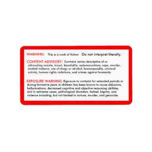 Pegatinas de exención de responsabilidad de la bib