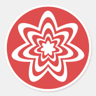Pegatinas de explosiones florales, rojo brillante