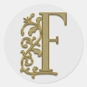 pegatinas de F iniciales en monograma