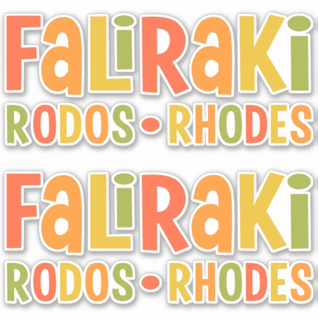 Pegatinas de Faliraki Rhodes (Anverso)