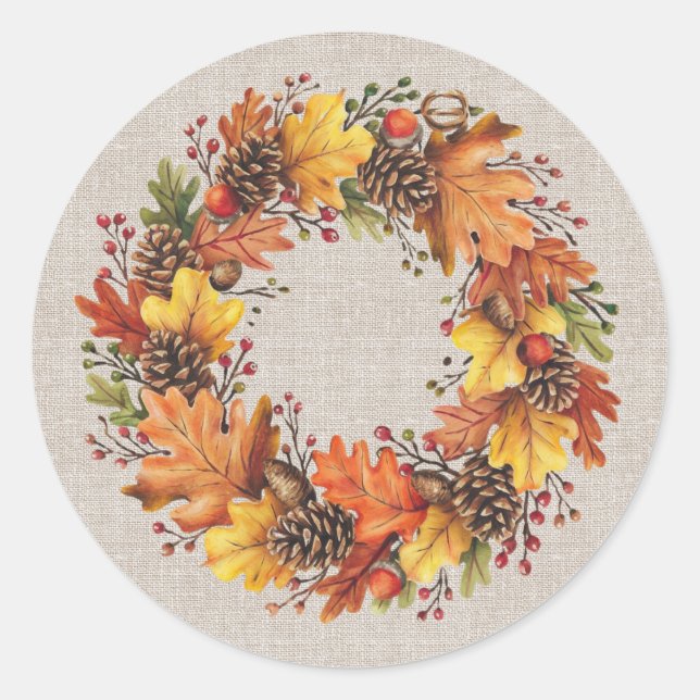 Pegatinas de Fall Wreath (Anverso)