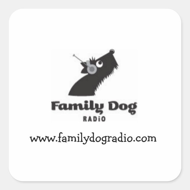 Pegatinas de Familydogradio Square (Anverso)