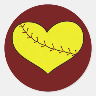 Pegatinas de Fastpitch Softball Heart
