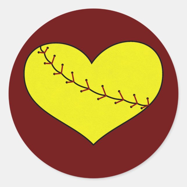 Pegatinas de Fastpitch Softball Heart (Anverso)