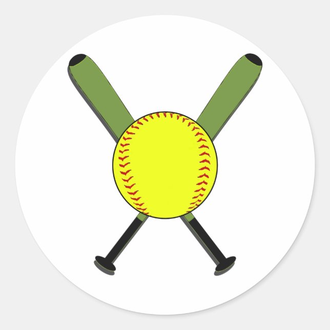 Pegatinas de Fastpitch Softball y Bats Cruzados (Anverso)