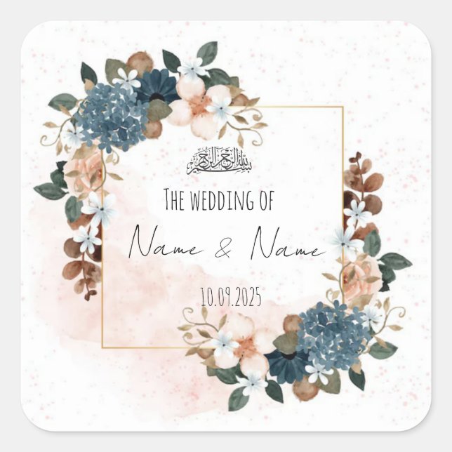 Pegatinas de favor de alimentación azules y rosas  (Anverso)