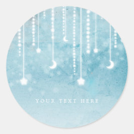 Pegatinas de Favor de Baby Shower Celestial Luna y