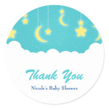 Pegatinas de Favor de Baby Shower de Estrellas Lun