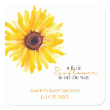 Pegatinas de Favor de Baby Shower de Girasol