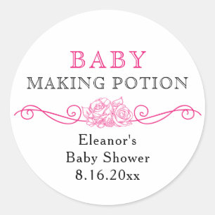 Pegatinas de Favor de Baby Shower de Poción para H
