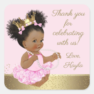 Pegatinas de Favor de Baby Shower de Princesa