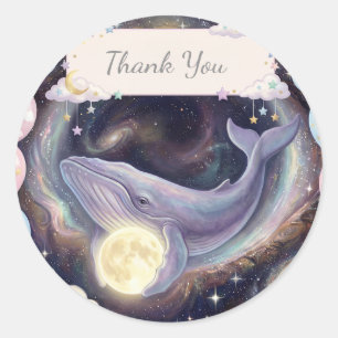 Pegatinas de Favor de Baby Shower Luna Celestial