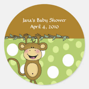 Pegatinas de Favor de Baby Shower Redondas de MONI