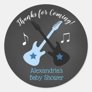 Pegatinas de favor de baby shower Rock a bye Rocks