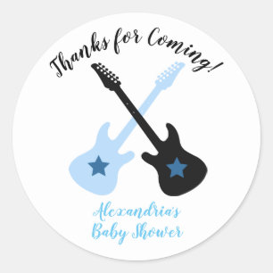 Pegatinas de favor de baby shower Rock a bye Rocks
