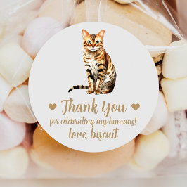 Pegatinas de Favor de Boda de Gato Bengalí