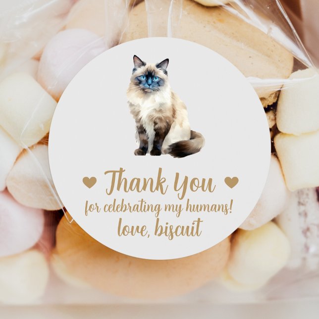 Pegatinas de Favor de Boda de Gato Birmano (Subido por el creador)
