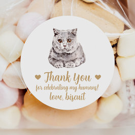 Pegatinas de Favor de Boda de Gato British Shortha