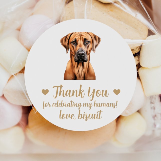Pegatinas de Favor de Boda de Perro Rhodesian Ridg (Subido por el creador)