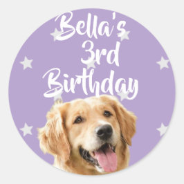 Pegatinas de favor de cumpleaños mascota personali