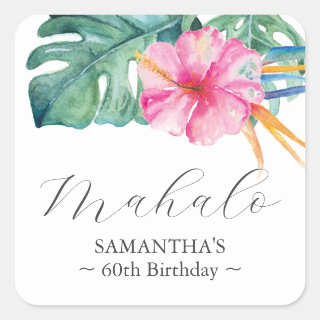 Pegatinas de Favor de Cumpleaños Personalizados 60 (Anverso)