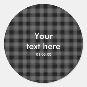 Pegatinas de Favor de Fiesta Cuadros Escoceses Neg
