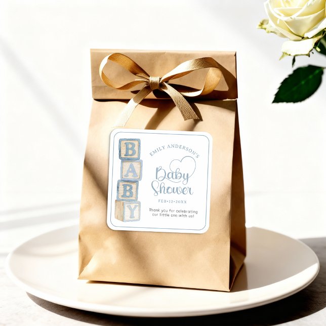 Pegatinas de Favor de Fiesta de Bebé Bloques de Be (Baby Shower Favor Sticker)