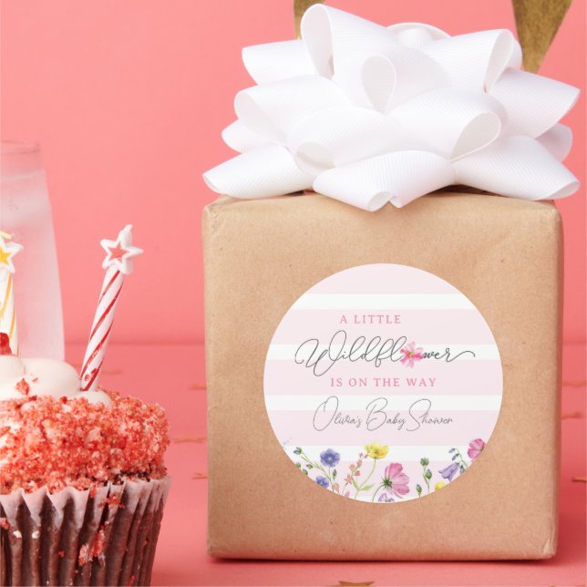 Pegatinas de Favor de Flor Silvestre Baby Shower (Fiesta)