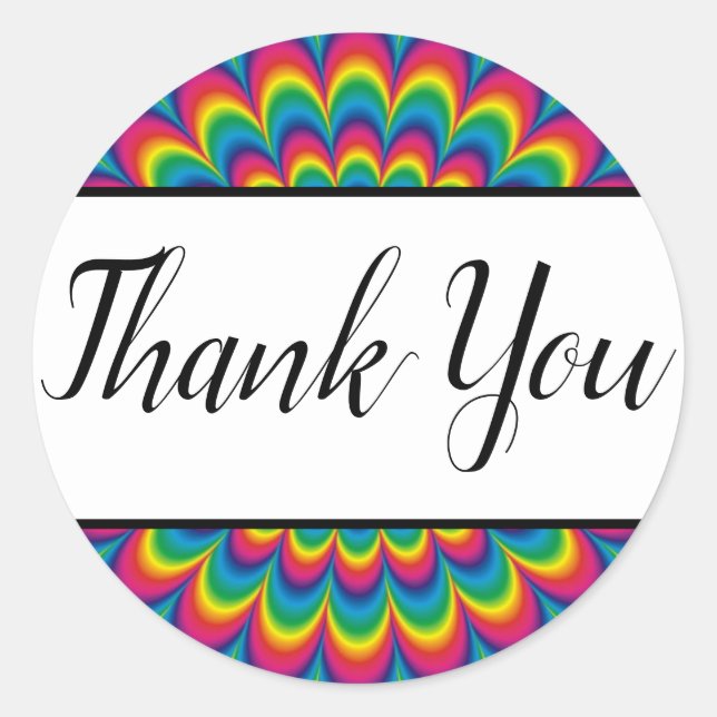 Pegatinas de Favor de Tie Dye Psicodélico (Anverso)