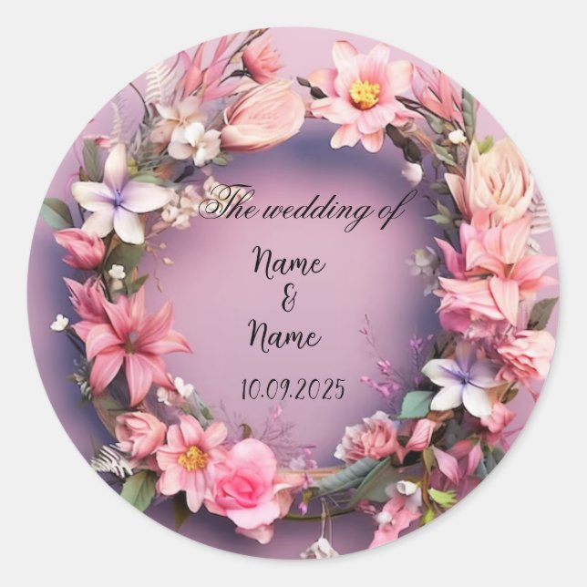 Pegatinas de favor floral (Anverso)