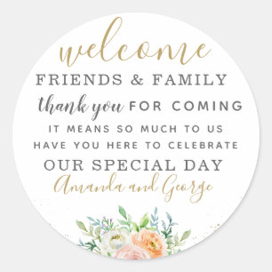 Pegatinas de favores de bodas personalizadas graci