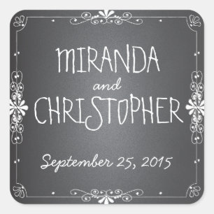 Pegatinas de favores personalizados de Chalkboard