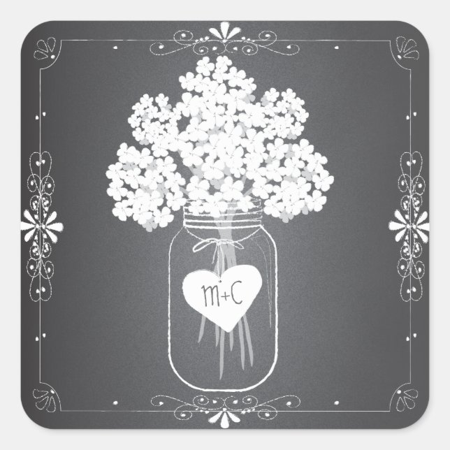 Pegatinas de favores personalizados de Chalkboard  (Anverso)