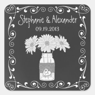 Pegatinas de favores personalizados de Chalkboard 