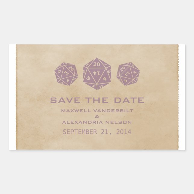 Pegatinas de fecha de guardado de dados D20 Grunge (Anverso)