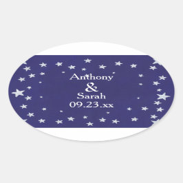 Pegatinas de fecha Personalizados de Silver Stars 
