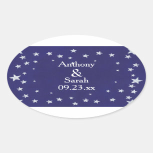 Pegatinas de fecha Personalizados de Silver Stars 